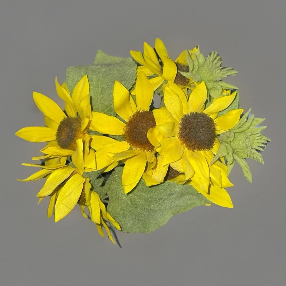 Primitives Planter - Artificial‎ Sunflowers Silver